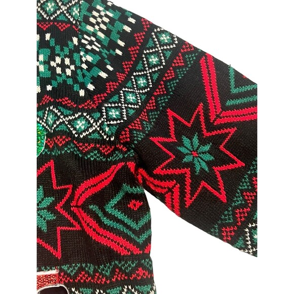 Ugly Christmas Sweater Santa Claus Red Party Cup Pocket Holiday Fun Size Large - Picture 9 of 16